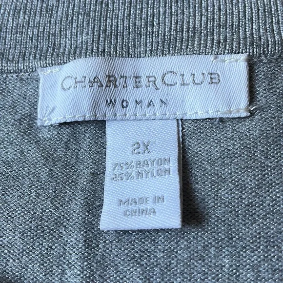 Charter Club Gray Sweater.   Size 2X - Picture 6 of 8